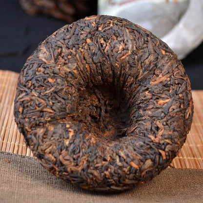 100g Yunnan Menghai Ancient Tree Brown Chen Xiang Ripe Pu'er Tea Xiaotuo Tea