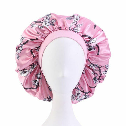 Sleep Night Cap Big Size Beauty Satin Silky Bonnet Head Cover Hat Curly Springy