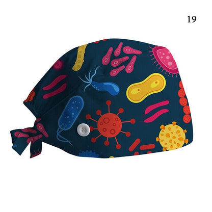 Printed Surgical Cap Adjustable Nurse Cap Baotou Cap Surgical Cap Christmas Hat