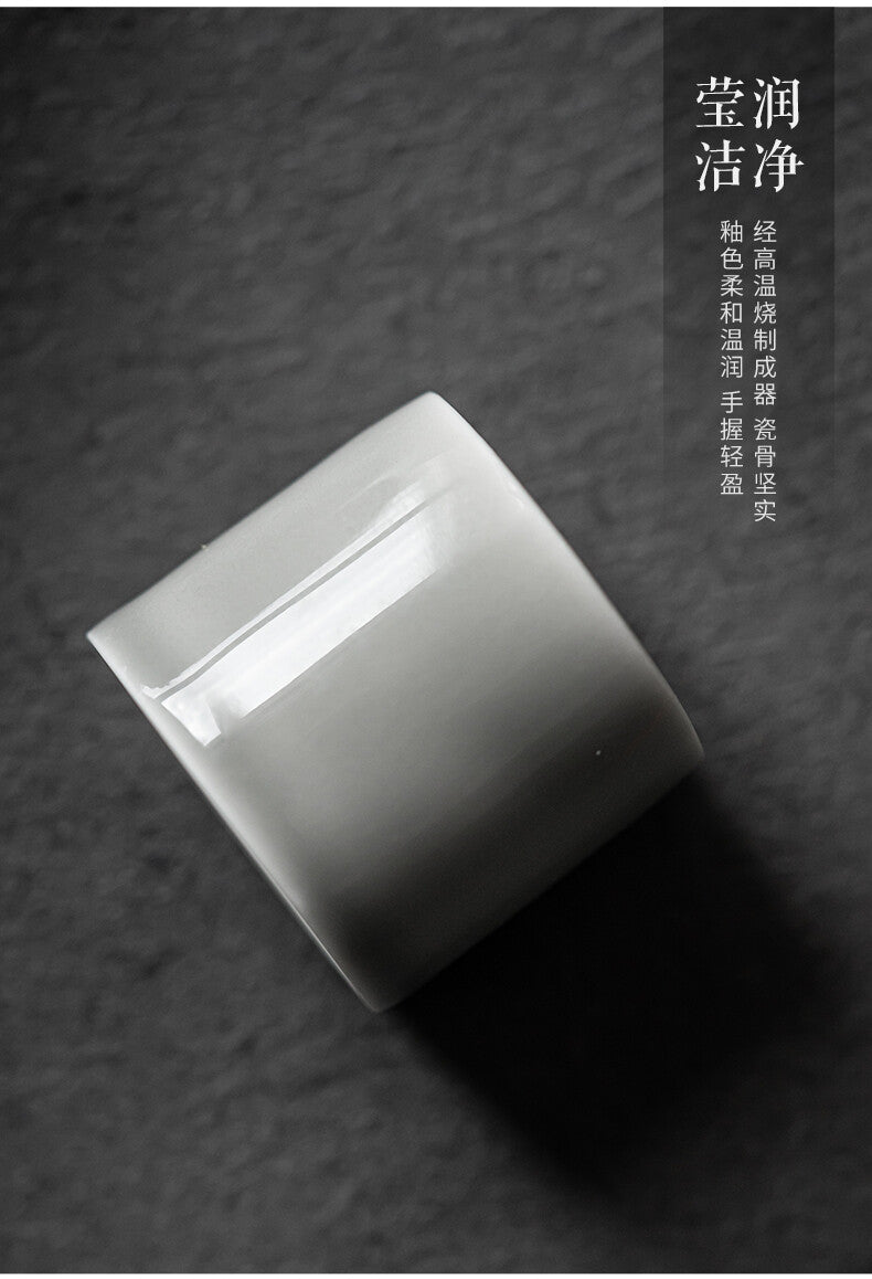 Handmade Celadon Ice Gray Glaze Ceramic Kung Fu Tea Set Cover Support Frame