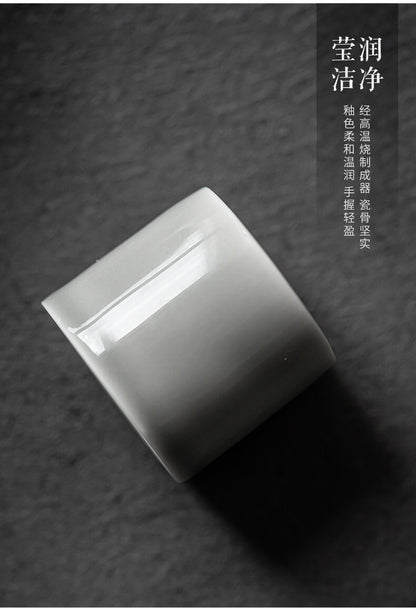 Handmade Celadon Ice Gray Glaze Ceramic Kung Fu Tea Set Cover Support Frame
