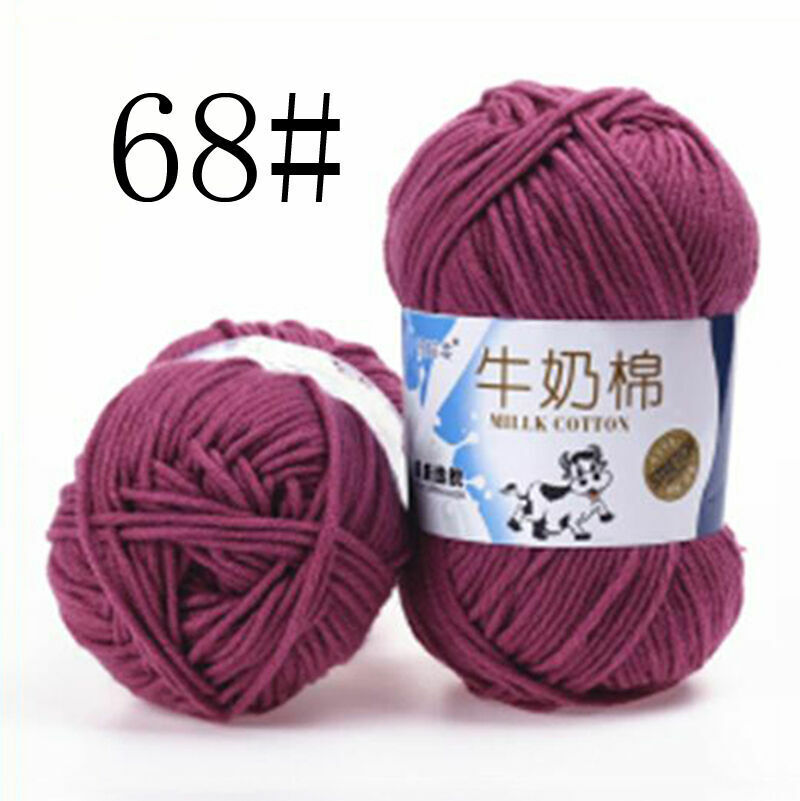 Hot Sale 50g Hand-woven Chunky Yarn Soft Milk Cotton Knitting Baby wool yarn
