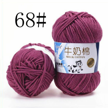 Hot Sale 50g Hand-woven Chunky Yarn Soft Milk Cotton Knitting Baby wool yarn
