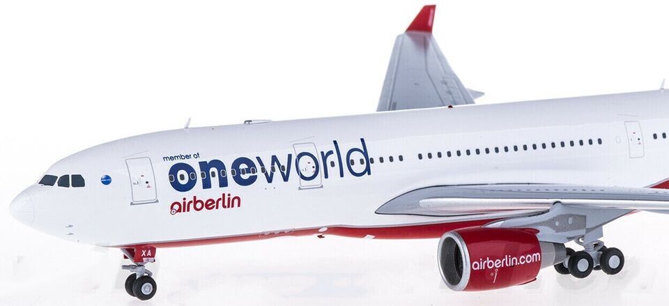 1:200 30CM JC Wings Airberlin OneWorld A330-200 Passenger Airplane Diecast Model
