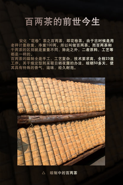 Hunan Anhua BaiLiang Cha Bing Bai Liang Golden Flower Dark Tea Hua Juan Tea 100g