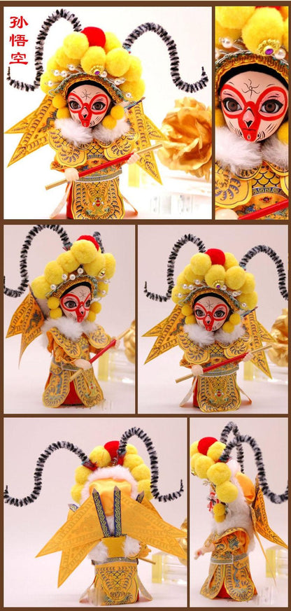 Chinese Beijing Peking Opera Characters Silk Dolls Folk Features Handmade Crafts