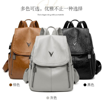 Backpacks Genuine Leather Backpack Travel Bags Anti-theft Vintage Waterproof 1PC