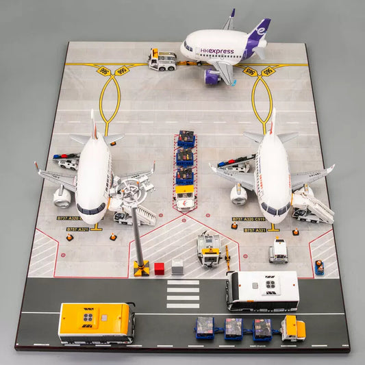 40*30cm 3D Printed Civil Aviation Airport Apron Model Cute Q Version