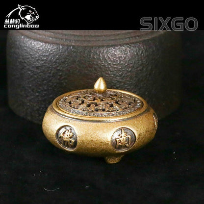 1PC Brass Amitabha Buddha Incense Burner Incense Insertion Small Bronze Ware