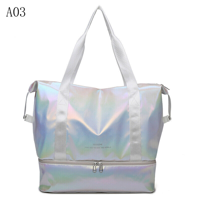 Pearlescent Folding Travel Shoulder Bag Waterproof Handbag Dry Wet Separation
