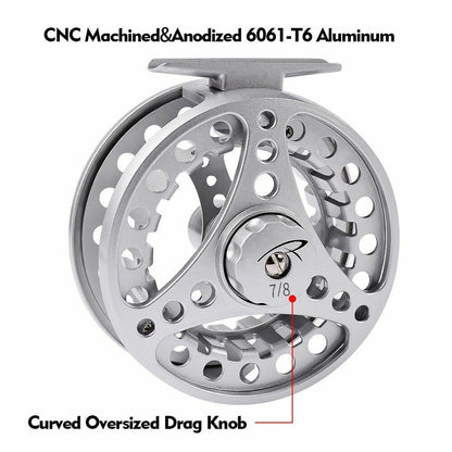 Fly Fishing Wheel 3/4-5/6-7/8 WT Reel Aluminum CNC Machine Cut Large Die Casting