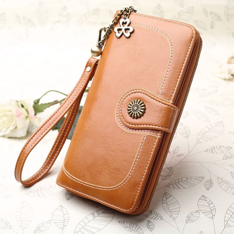 Vintage Purse Leather Classic Wallet Blue Brown Black Coin Purses Red Clutch Bag
