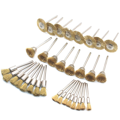 45Pack 3mm Steel Wire Wheel Polishing Mix Brush Tool Dremel Rotary Shank Tool