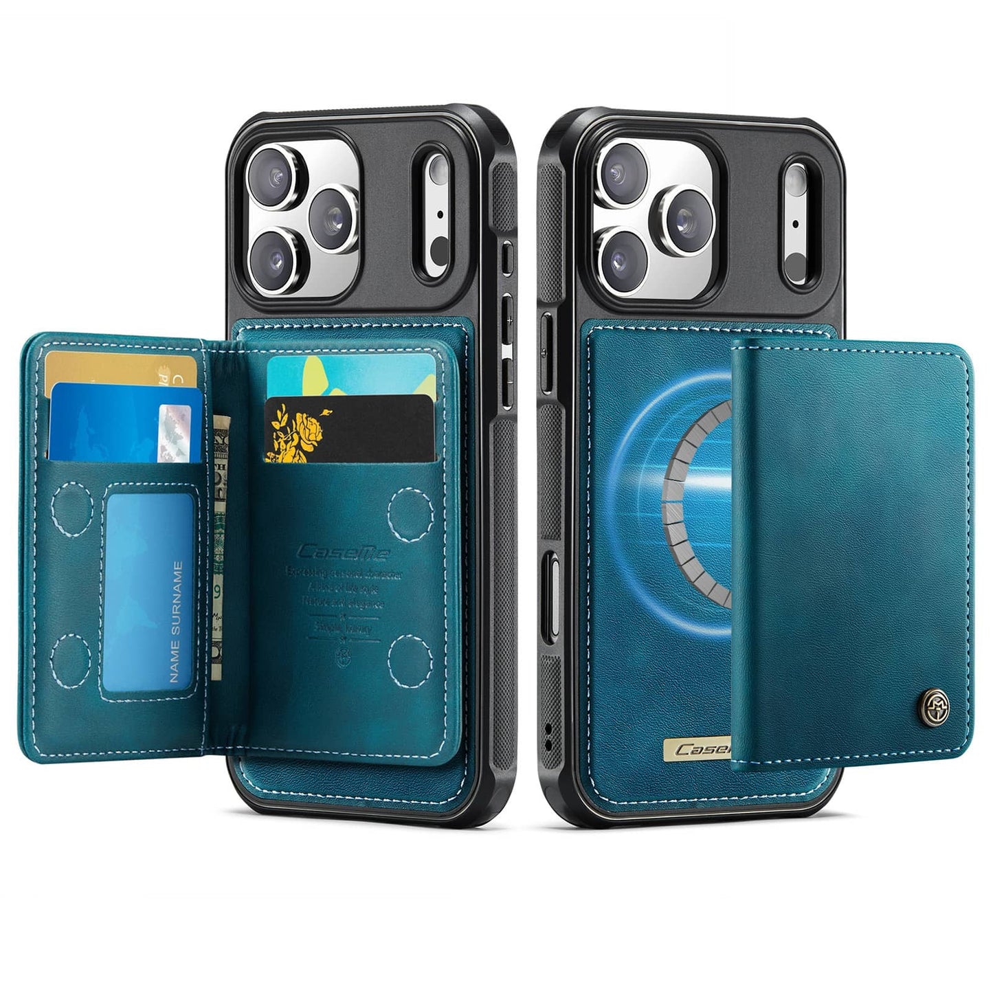 For iPhone 17/Air/16e/15/14/13/12/11 Pro Max Wallet Case Magnetic Card Holder