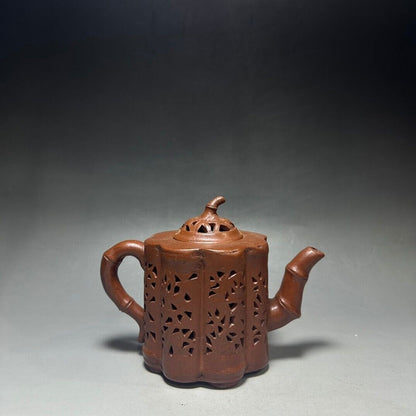 Chinese Yixing Zisha Clay Handmade Exquisite Teapot（镂空节节高 底款：陈鸣远）