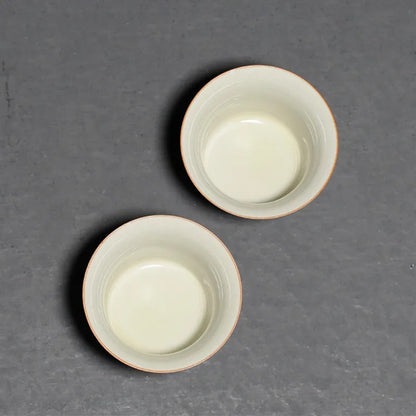1 Pc Chinese Ceramic Tea Cup Handmade Bamboo Leaves Teacup Tea Bowl Set