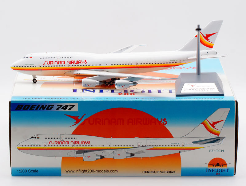 1:200 35CM InFlight SURINAM AIRWAYS BOEING 747-300 Airplane Diecast Plane Model