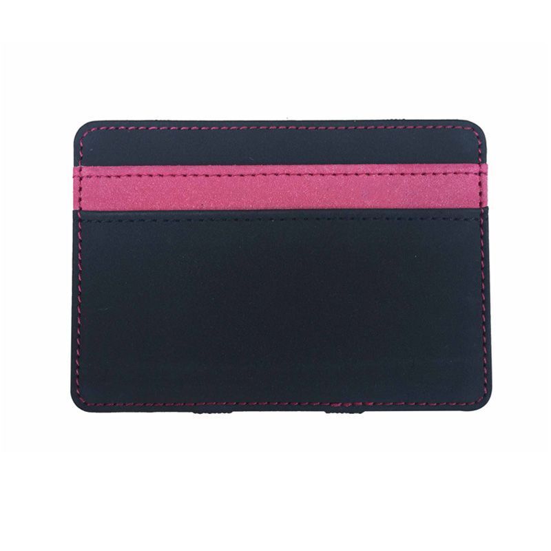 Synthetic Leather Wallet Money Clips Thin Clutch Bus Card Bag Small Cash Holder