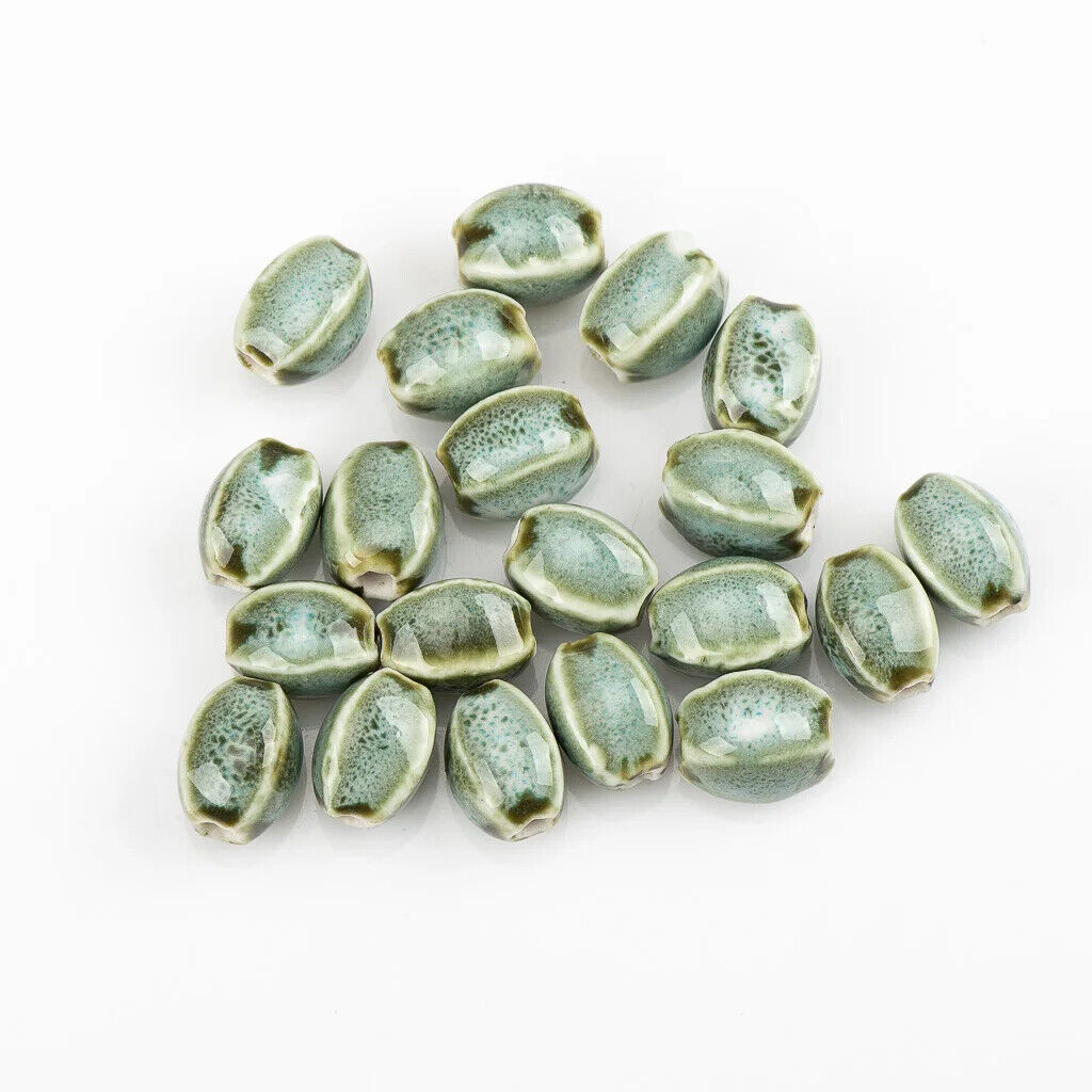 Craft Beads 20Pcs Ceramic Colorful Glaze Unique Shape Jewelry Making Kit 13x10mm