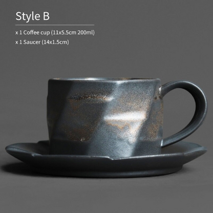 Jingdezhen Ceramic Coffee Cup with Saucer Creative Tea Cup 200ml