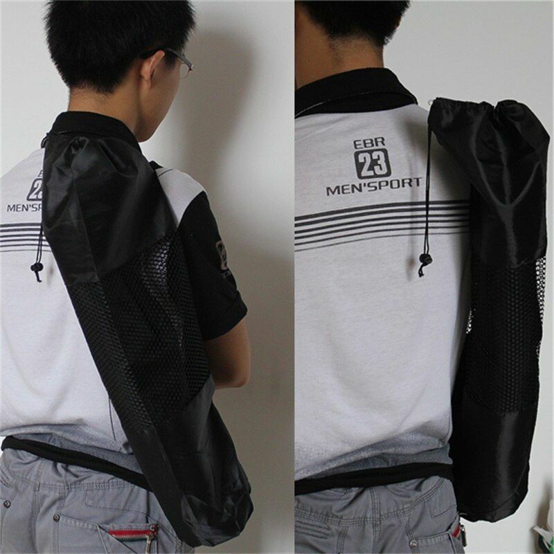 Yoga Mat bag Black Portable Case Nylon Pilates Carrier Mesh Adjustable Washable