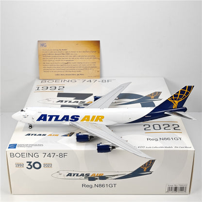 1:400 NG Model ATLAS AIR BOEING B747-8F Airplane Plane Diecast Aircraft Model