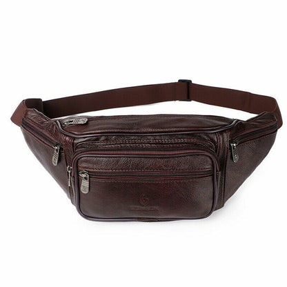 Leather Waist Bag men Waist Pack Waist Bag Pack Belt Bag Men Chain Waist Bag