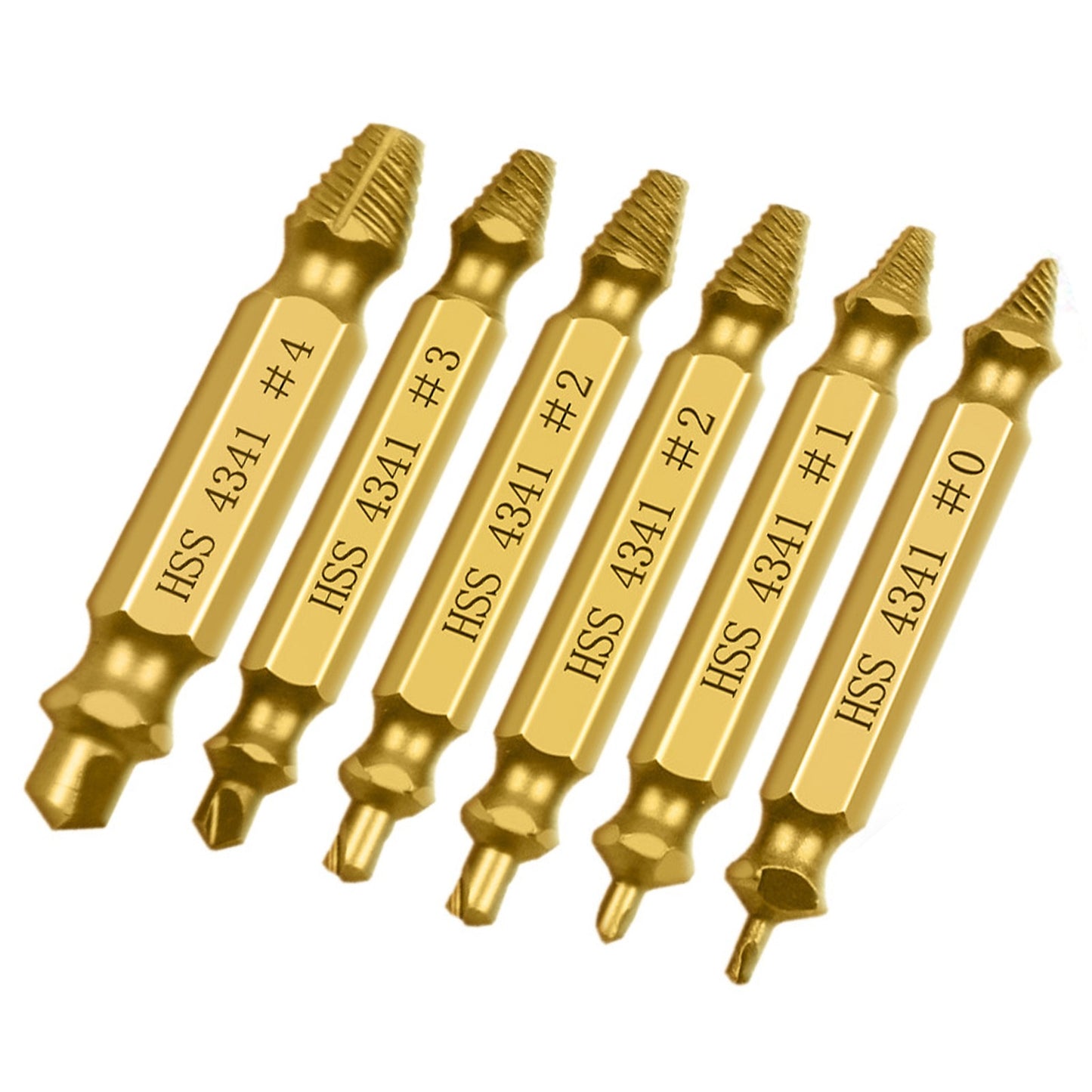 6Pcs Damaged Screw Extractor Drill Bit Stripped Broken Screw Bolt Remover Tool