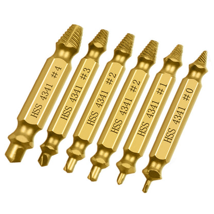 6Pcs Damaged Screw Extractor Drill Bit Stripped Broken Screw Bolt Remover Tool