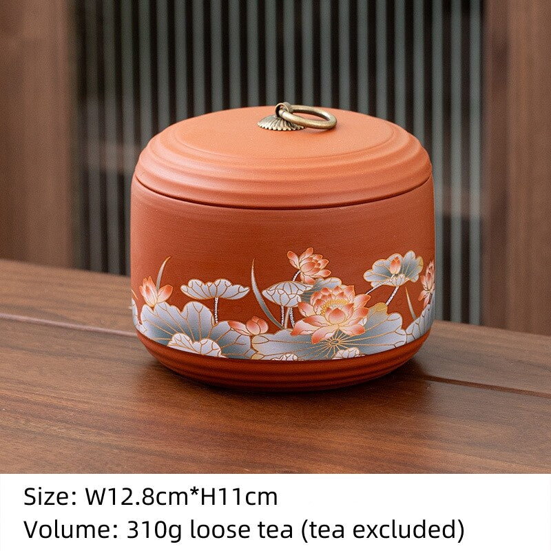 Sealed Tea Canister With Lid Small Yixing Zisha Purple Clay Jar For Loose Tea