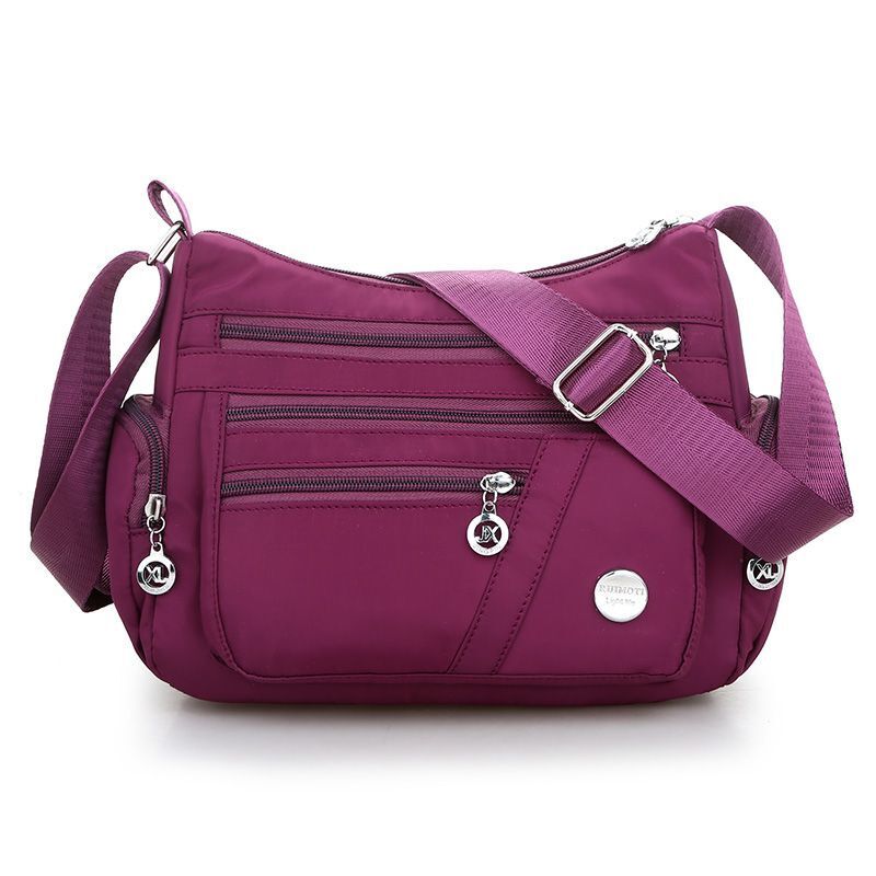 Lightweight Shoulder Bag Messenger Purse Zippers Waterproof Oxford Crossbody Bag