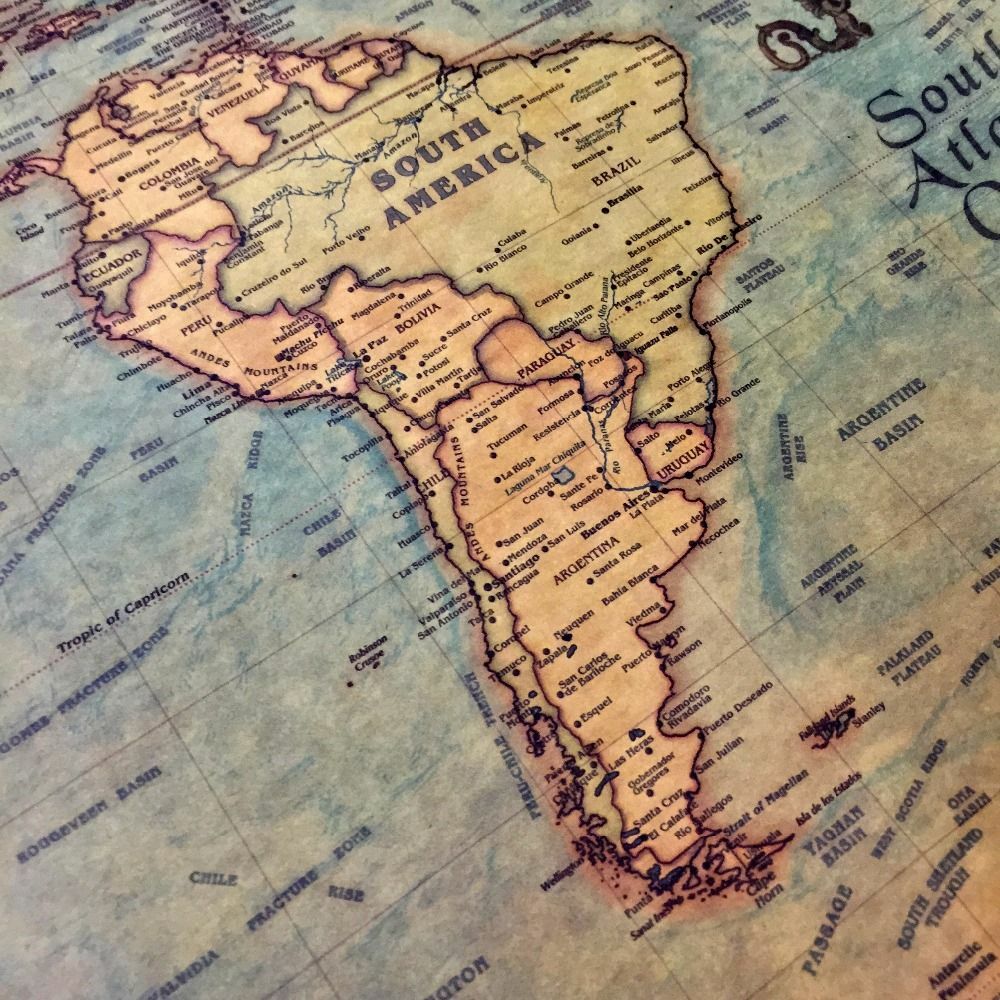 Nautical Ocean Sea world map Retro old Art Paper Painting Home Decor Sticker