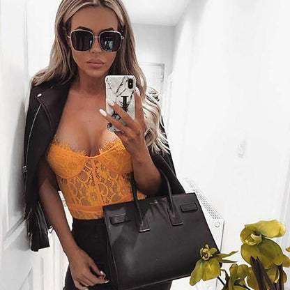 Women Bodysuit Neon Lace Mesh Transparent Jumpsuit Bodycon Sexy Overalls Rompers