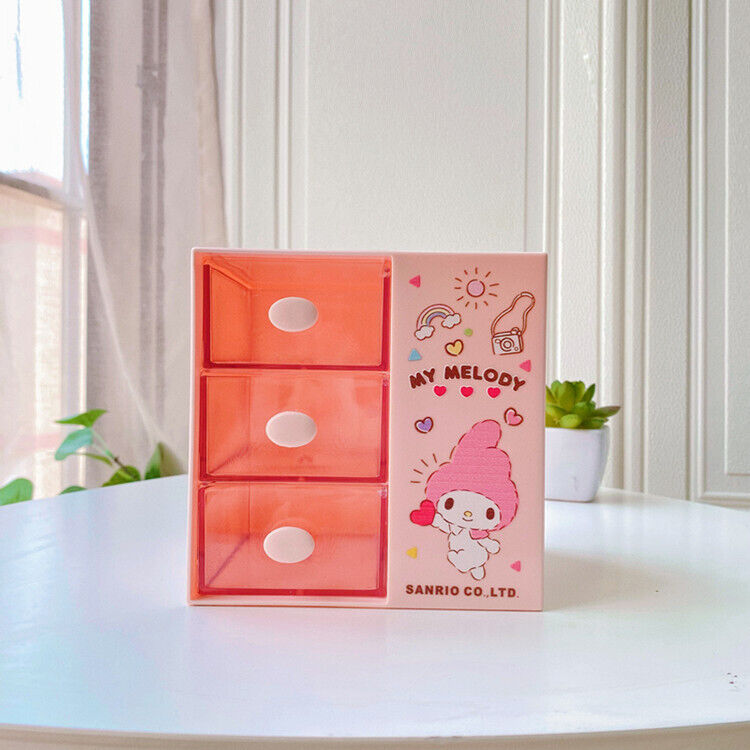Cute Kuromi Girl Desktop Multi grid Cosmetics Storage Box Creative Pen Holder
