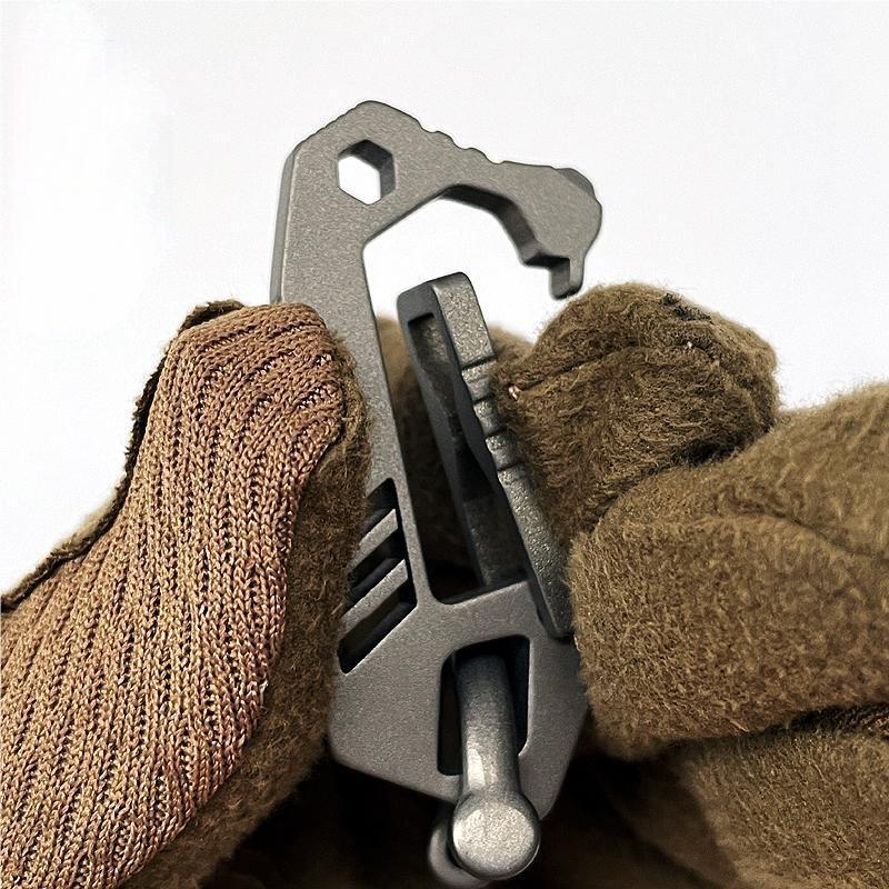 Titanium Alloy Carabiner Keychain Clip Outdoor Multi Tool EDC Car Keychain Gift