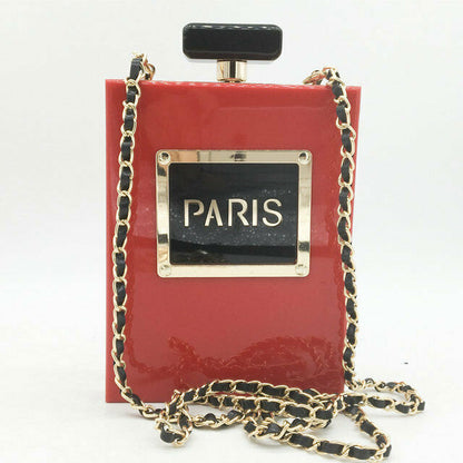Women Fashion Perfume Bottle Acrylic Box Clutch Evening Handbag Day Clutches Bag