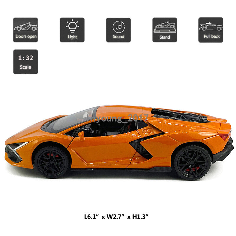 1:32 2023 Lamborghini Revuelto Model Toy Car Diecast Toy Vehicle Metal Orange