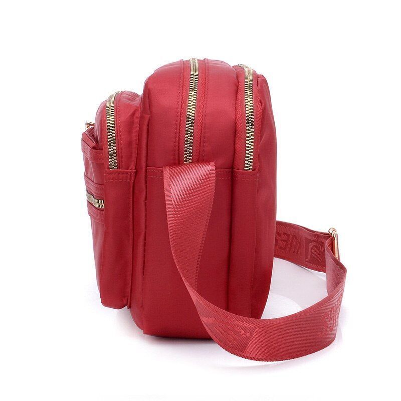 Zipper Waterproof Nylon Shoulder Bag Crossbody Travel Messenger Bag 27*21*9 CM