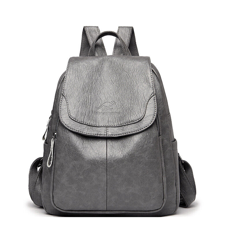 Premium PU Leather Backpack Women Vitange Satchel Rucksack Travel Shoulder Bag