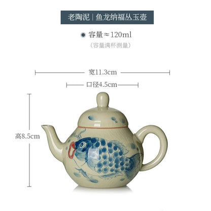 Hand-painted Teapots Old Pottery Pot Puer Tea Chinese Small Ceramic Household