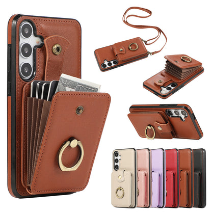 For Samsung Galaxy A26 5G A36 A56 Case Wallet with Card Holder 360°Rotation Ring