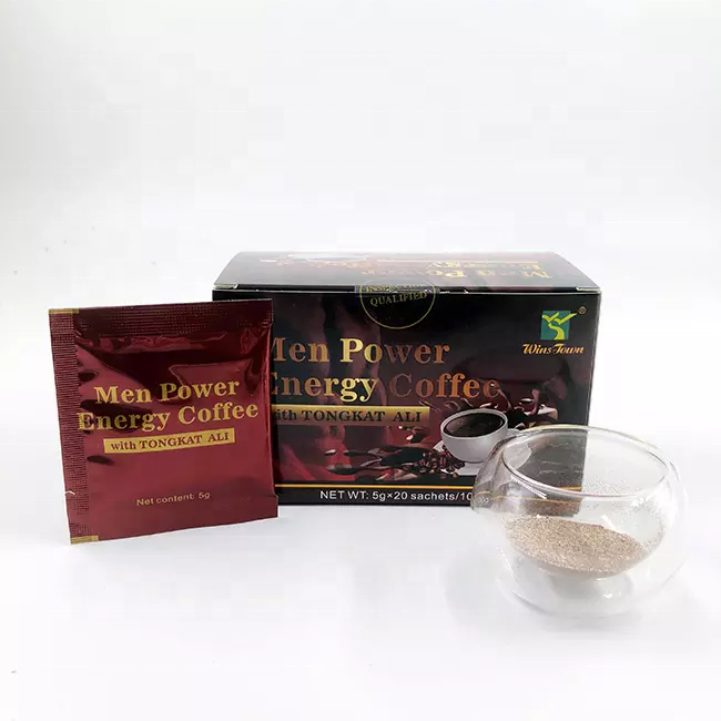 Men Power Energy Coffee Active Instant Black Coffee Maka Ginseng Coffee 5g*20bag