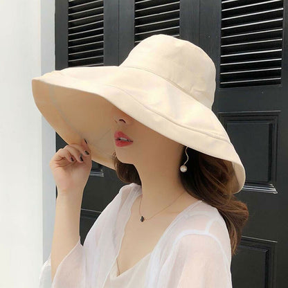 Beach Wide Brim Cap Sun Women Summer Protection Foldable Hiking Hat Bucket