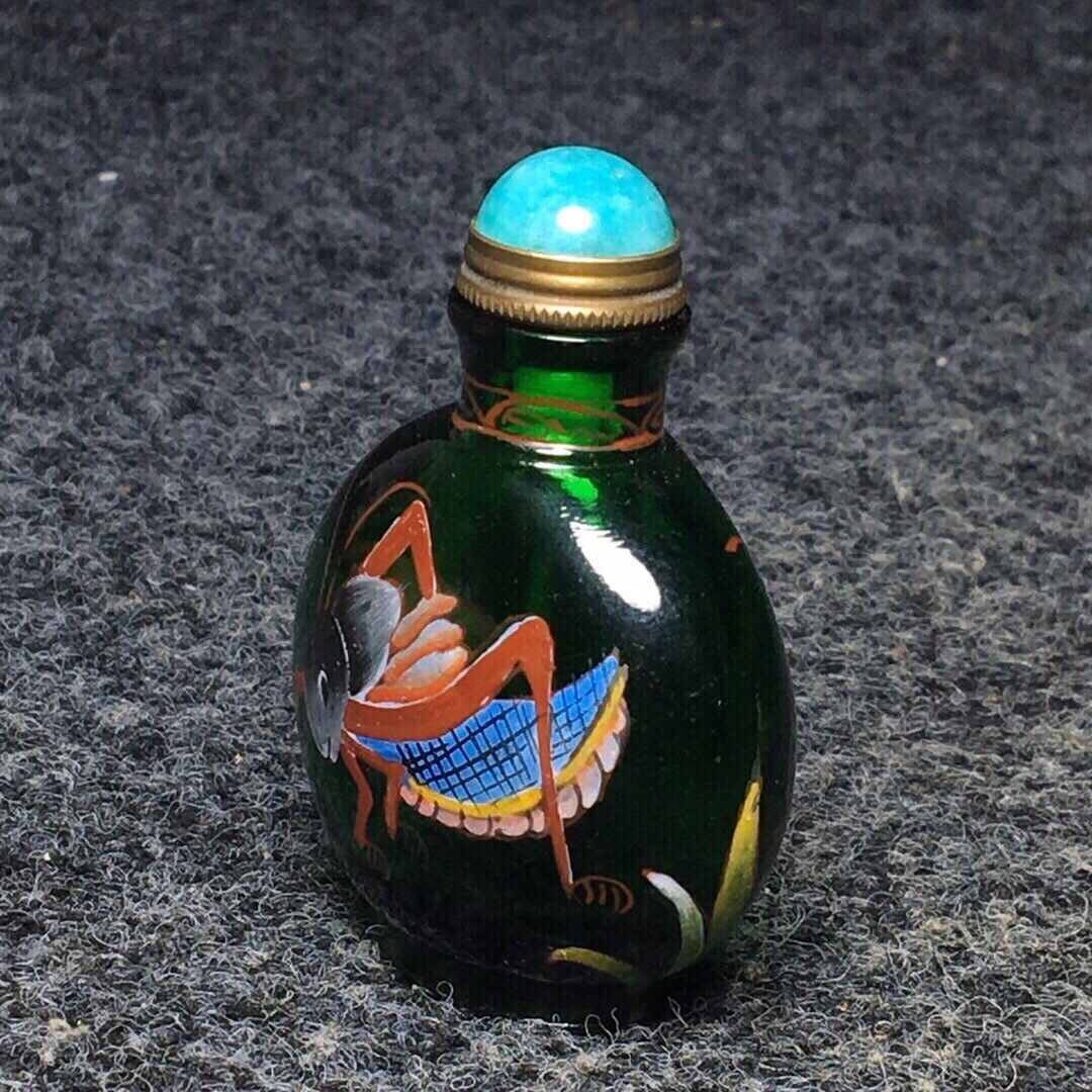 Ancient Chinese handmade interior painting ancient glazed snuff bottle