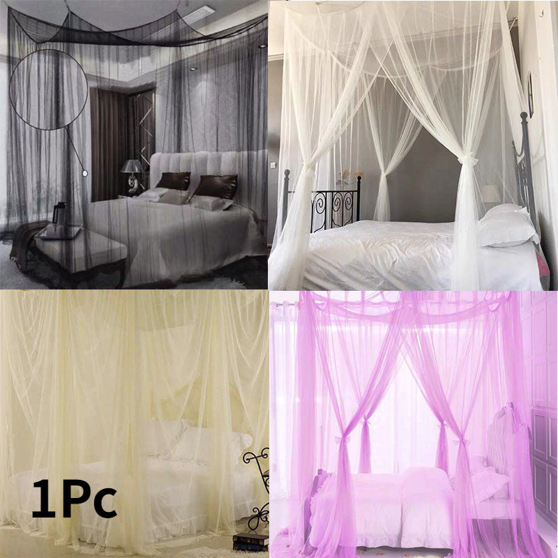Elegant Princess Mosquito Net Palace 4 Corner Mesh Nets Bed Canopy Bedding Home