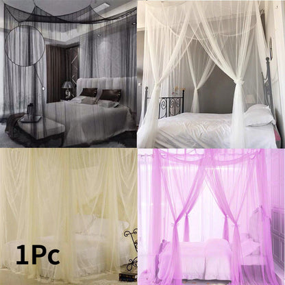 Elegant Princess Mosquito Net Palace 4 Corner Mesh Nets Bed Canopy Bedding Home
