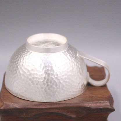 77g Fine 999 Pure Silver Tea Bowl Handmade Master Mug Tea Cup 2.56inch High 60ml
