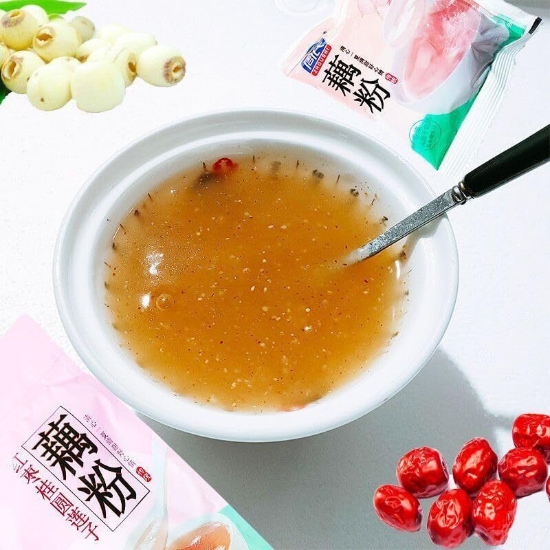 600g Chinese Aisa Lotus Root Starch Red Date Longan Lotus Seeds Powder Soup