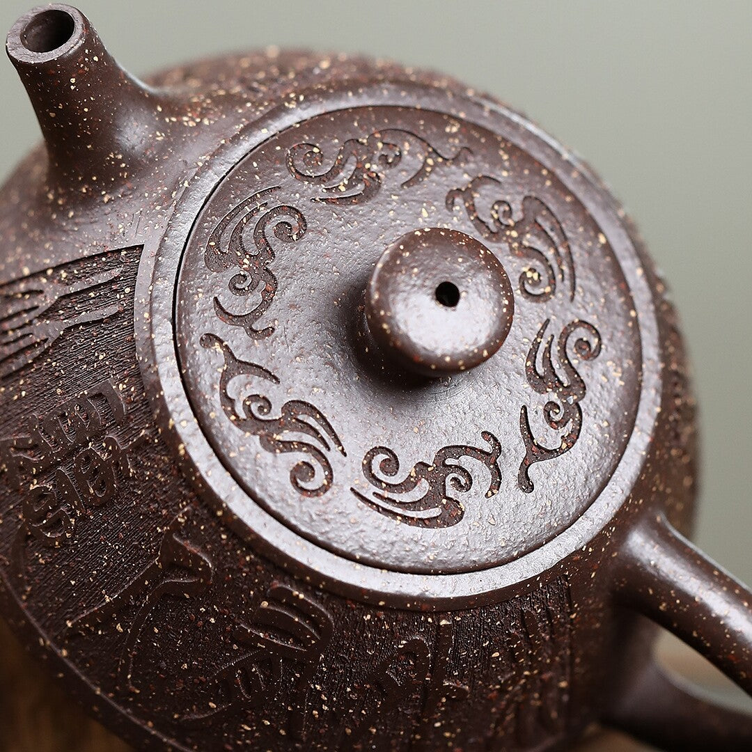 3.4oz Tea Pot With Certificate Paper True Yixing Zisha Purple Clay Pot 7 Infuser