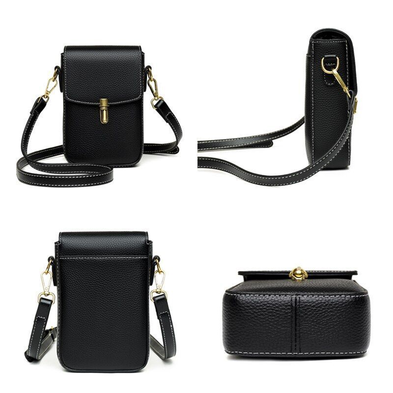 Genuine Leather Bag Mini Messenger Bag Handbag Purse Small Shoulder Purse Cotton